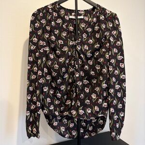 Veronica Beard Silk Floral Blouse